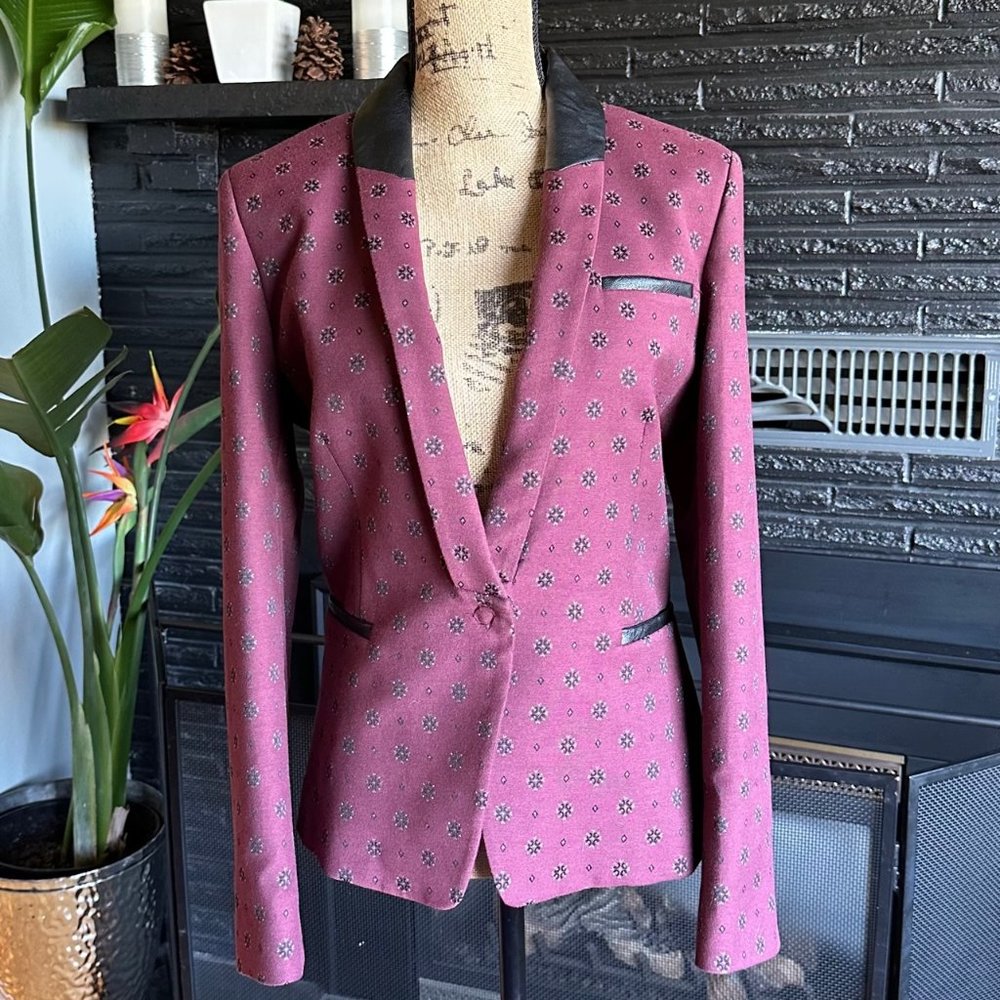 Women's Beatrice B. Italy Maroon Blazer, Size US 12, NWOT